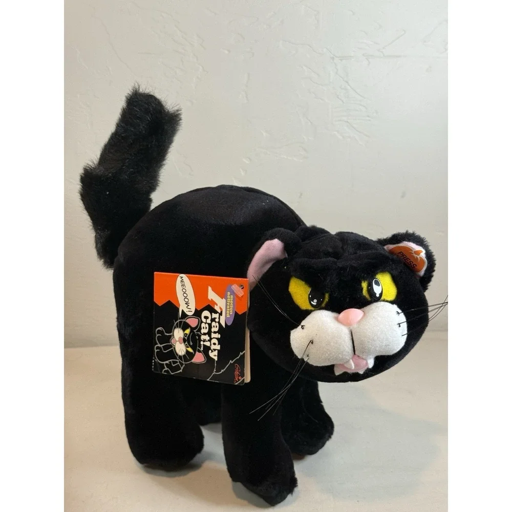 1994 Gibson Greetings FRAIDY Black Cat Screaming Meow Halloween Plush NWT